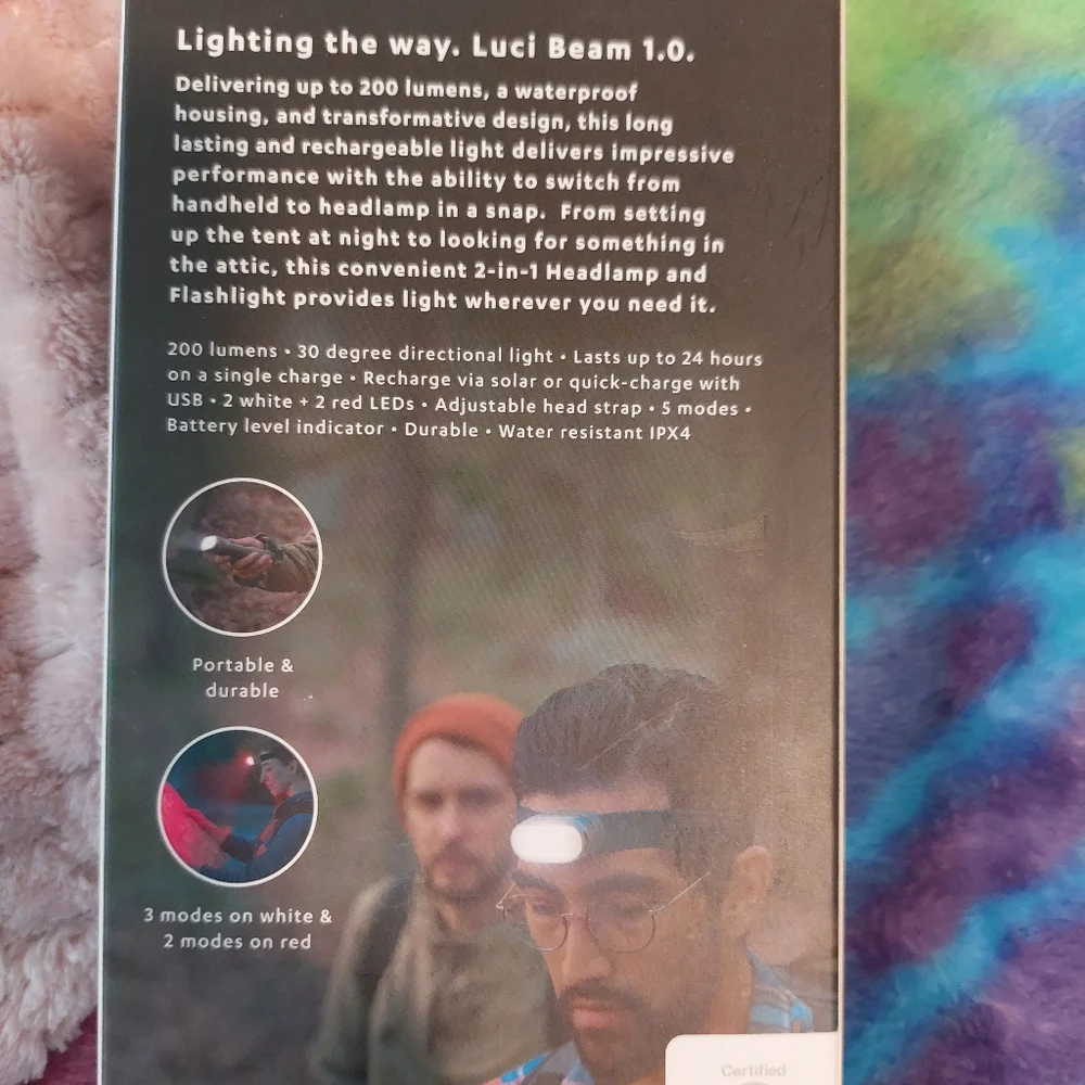 SOLAR POWERED HEADLAMP & FLASHLIGHT NEW